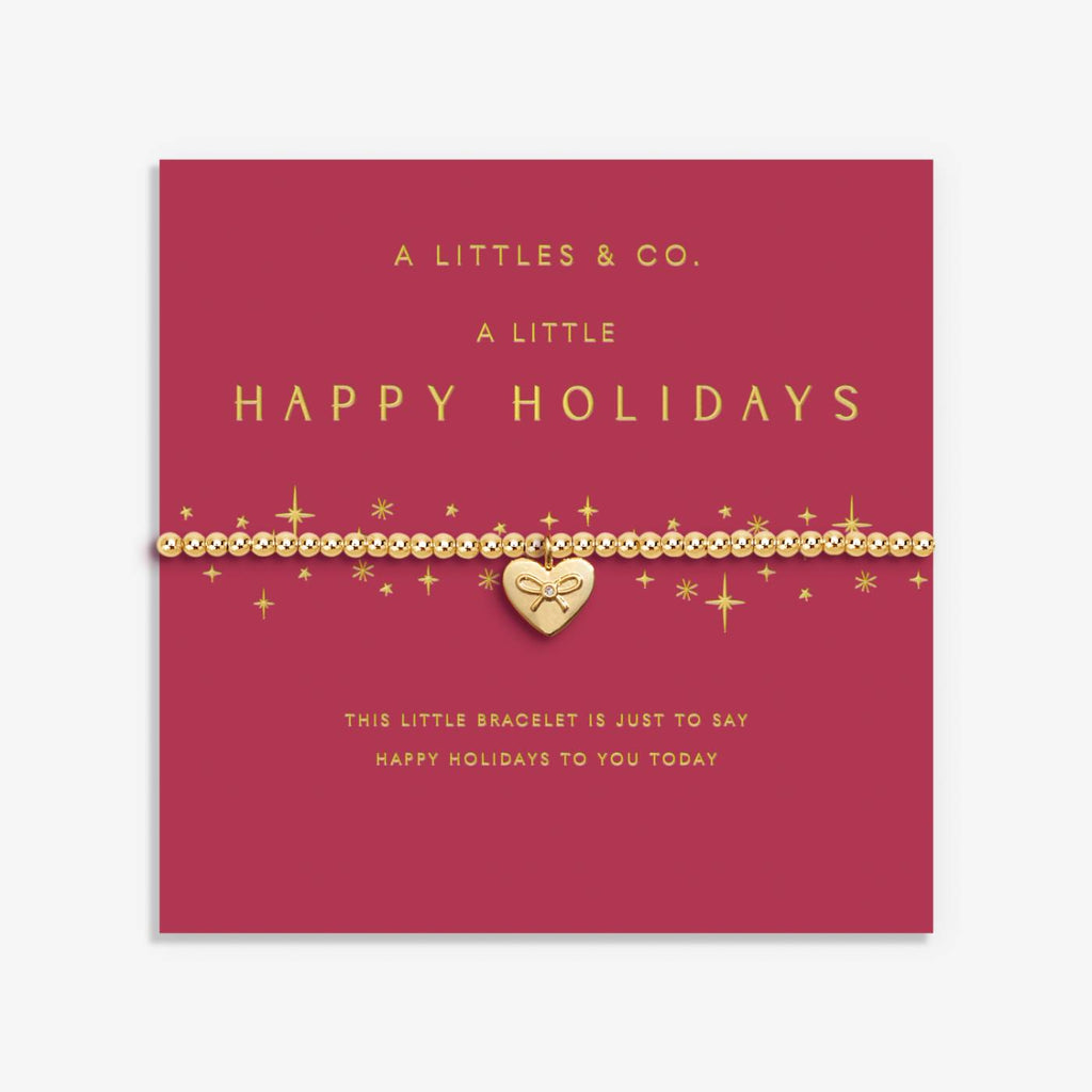 Christmas A Little 'Happy Holidays' Bracelet In Gold-Tone Plating