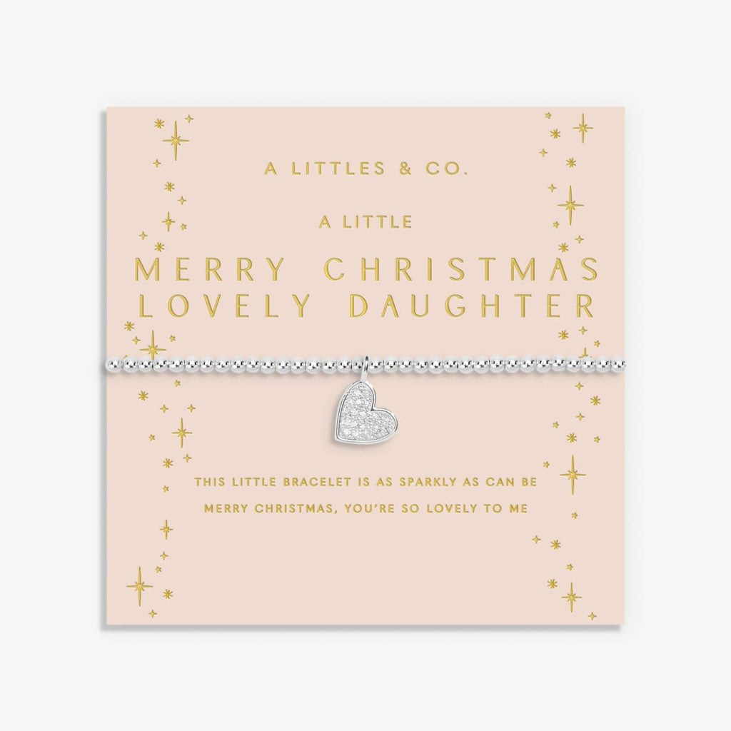 Christmas A Little 'Merry Christmas Lovely Daughter' Bracelet In Silver Plating