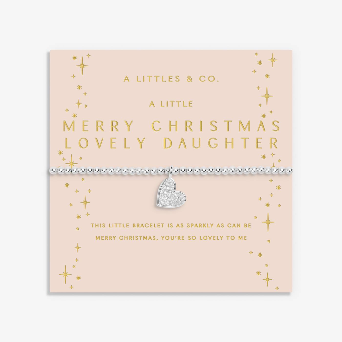 Christmas A Little 'Merry Christmas Lovely Daughter' Bracelet In Silver Plating