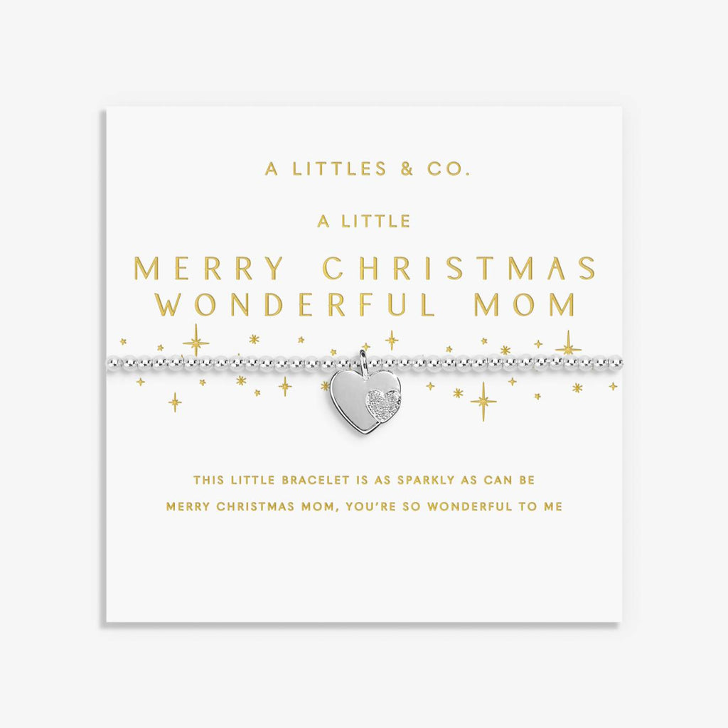 Christmas A Little 'Merry Christmas Wonderful Mom' Bracelet In Silver Plating