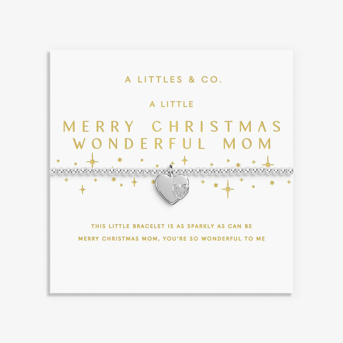 Christmas A Little 'Merry Christmas Wonderful Mom' Bracelet In Silver Plating