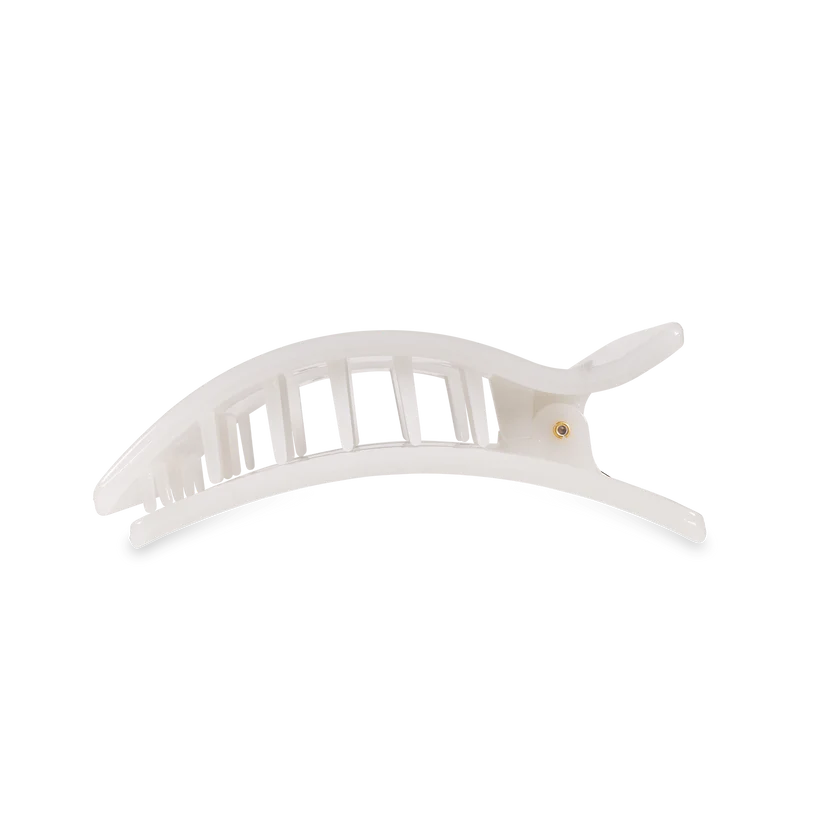 Coconut White Medium Flat Rectangle Hair Clip