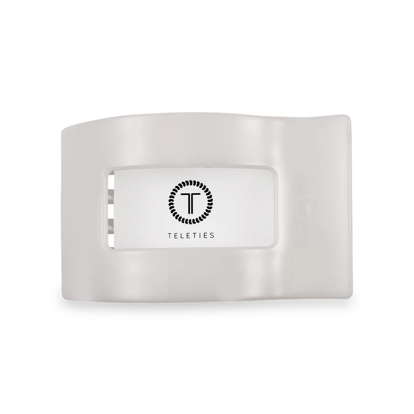 Coconut White Medium Flat Rectangle Hair Clip