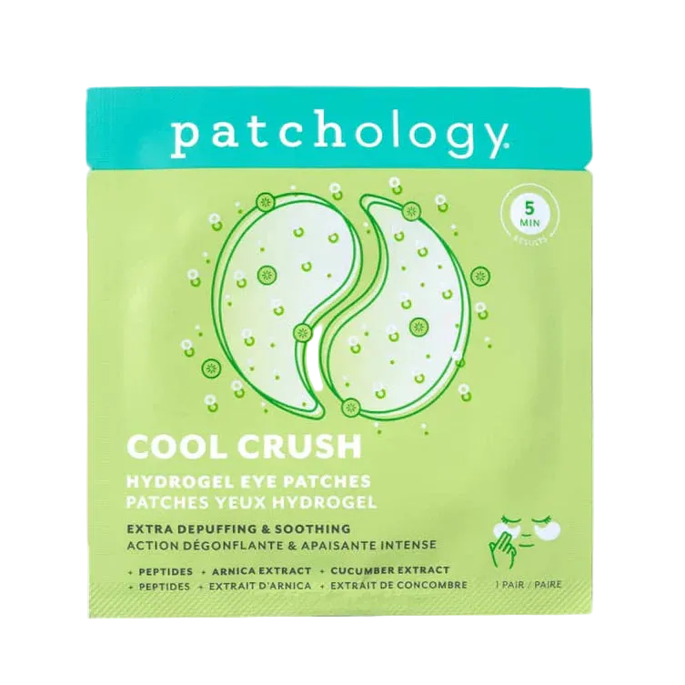 Pack of Patchology Cool Crush Hydrogel Eye Patches on a white background