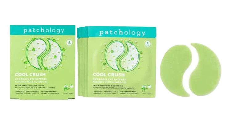 Two boxes of Patchology Cool Crush eye patches on a white background