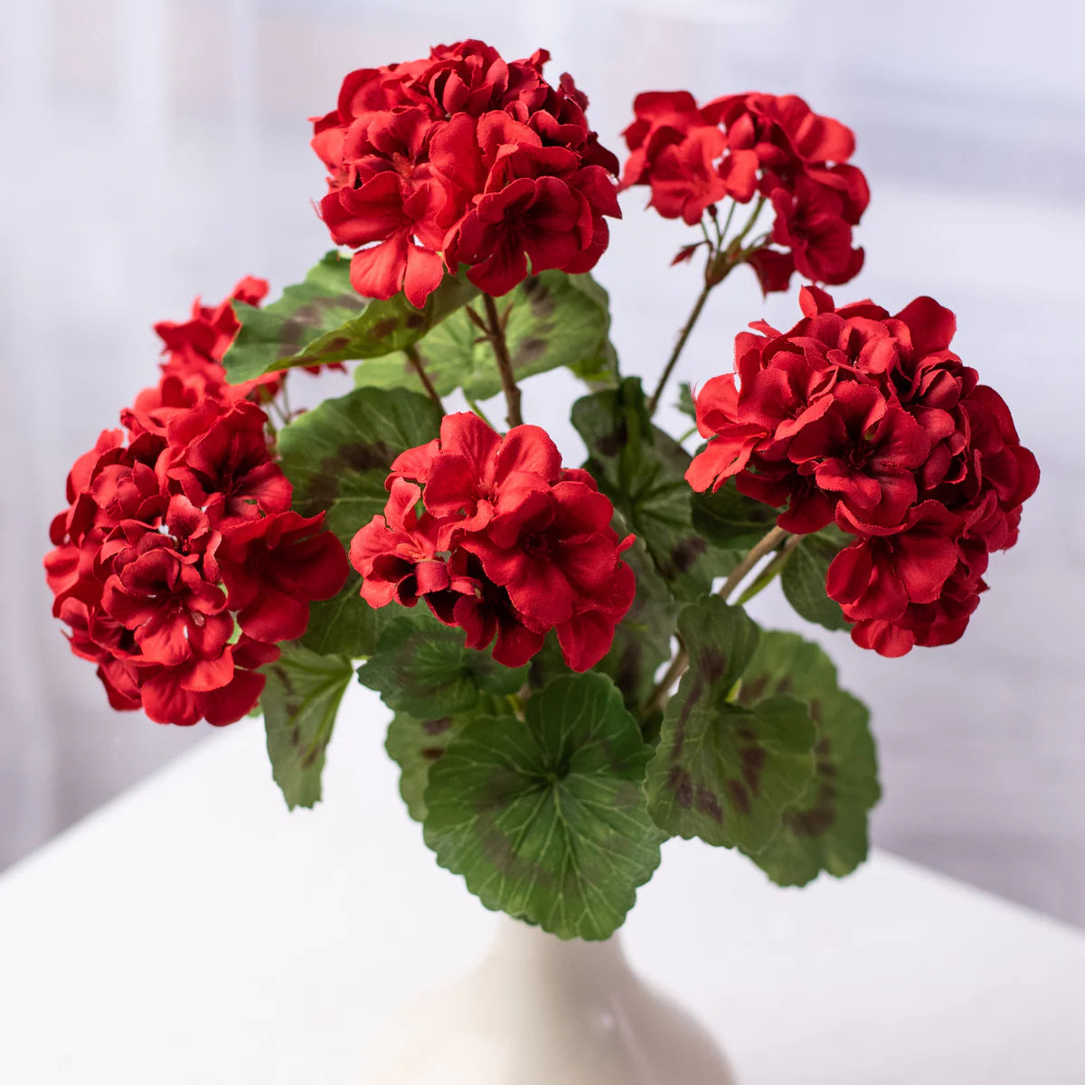 18" Red Geranium Bush