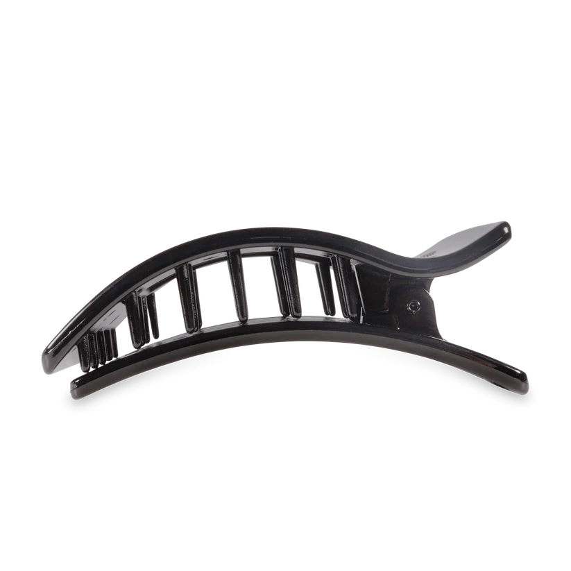 Jet Black Large Flat Rectangle Hair Clip