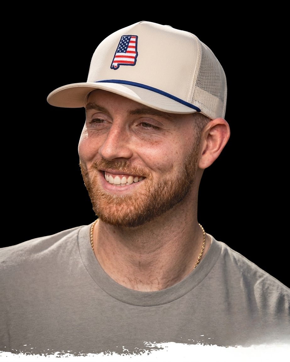 KHAKI Alabama American Flag Hat
