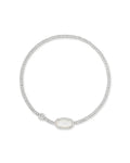 Grayson Silver Stretch Bracelet in Glitter Ivory Mother-of-Pearl