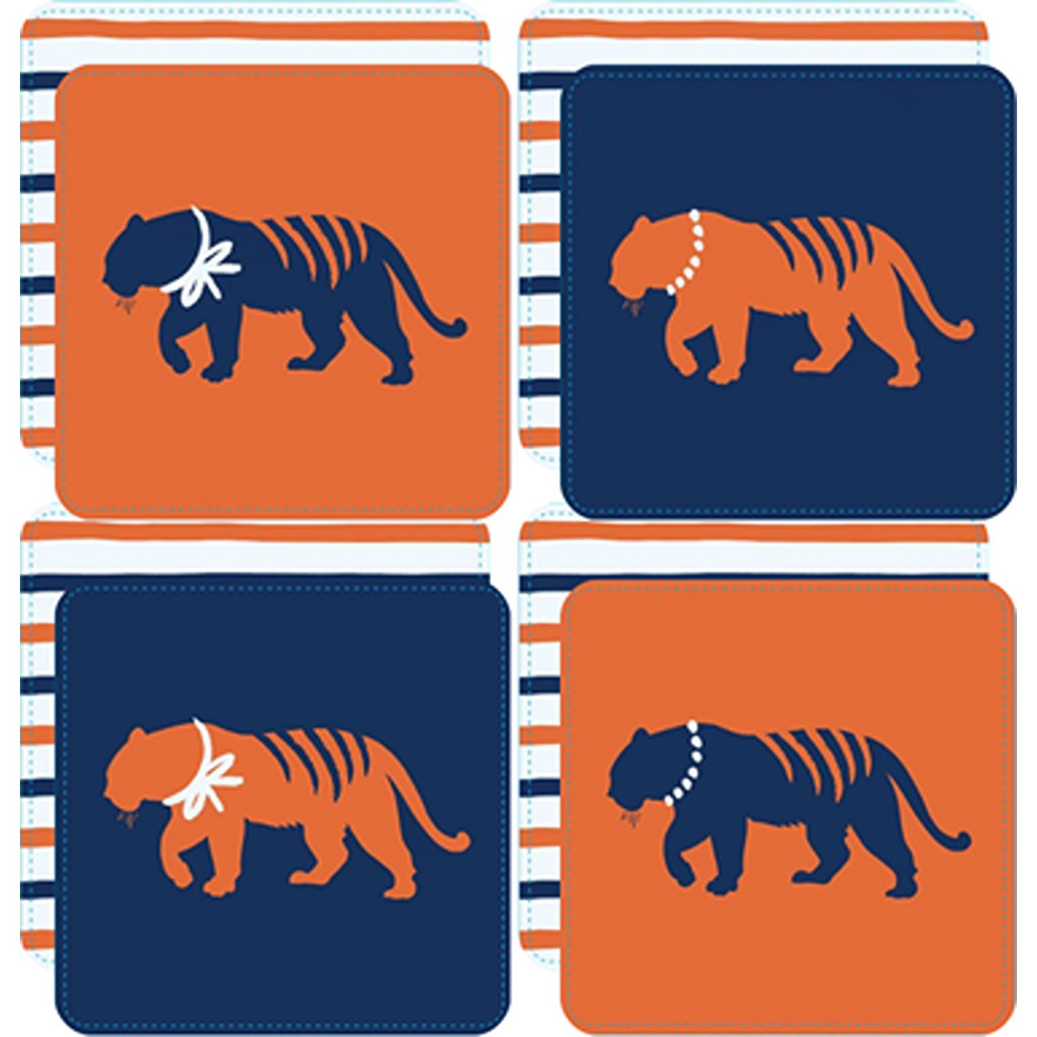 Spirit Tiger in Navy Coasters Set/4