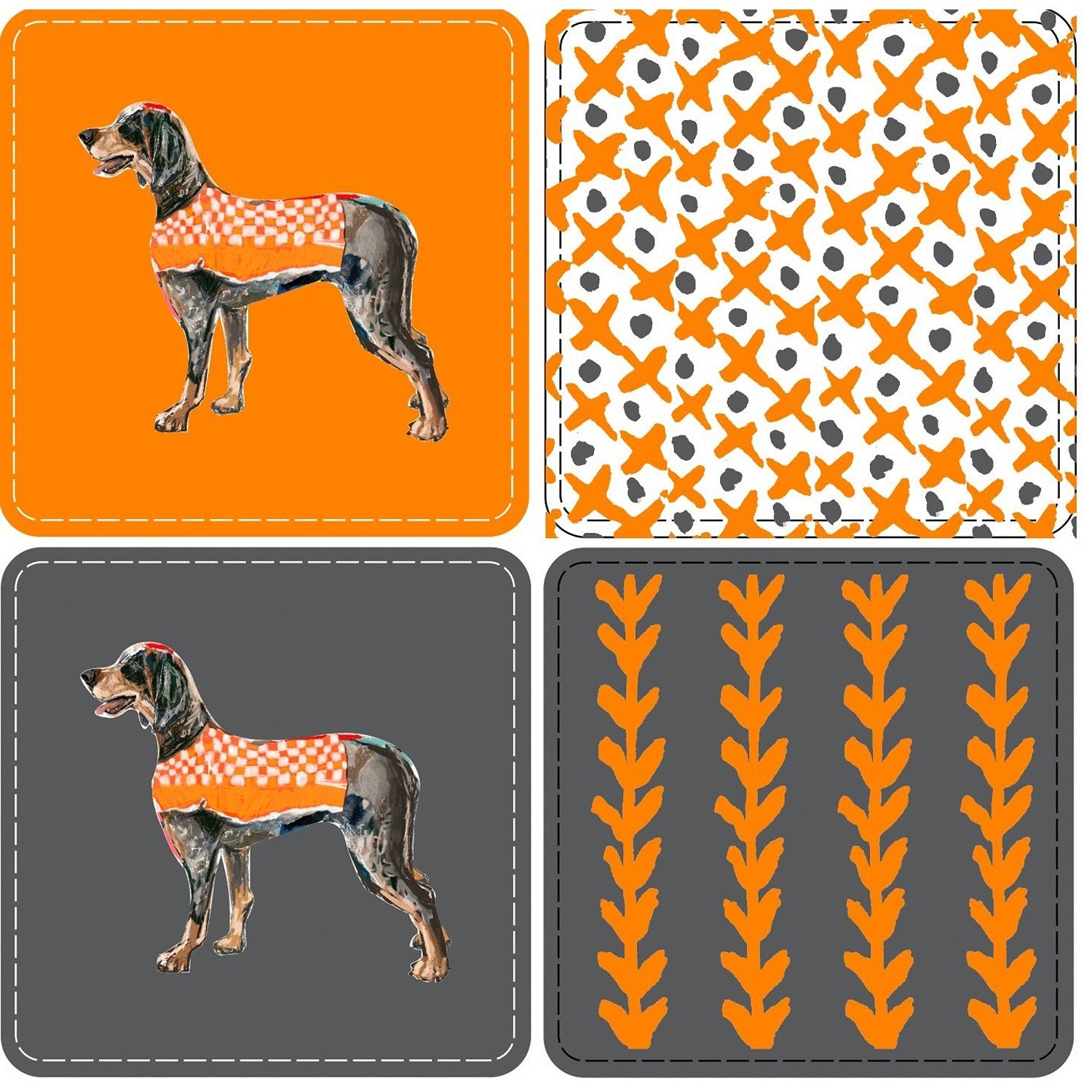Game Day Smokey Coasters Set/4