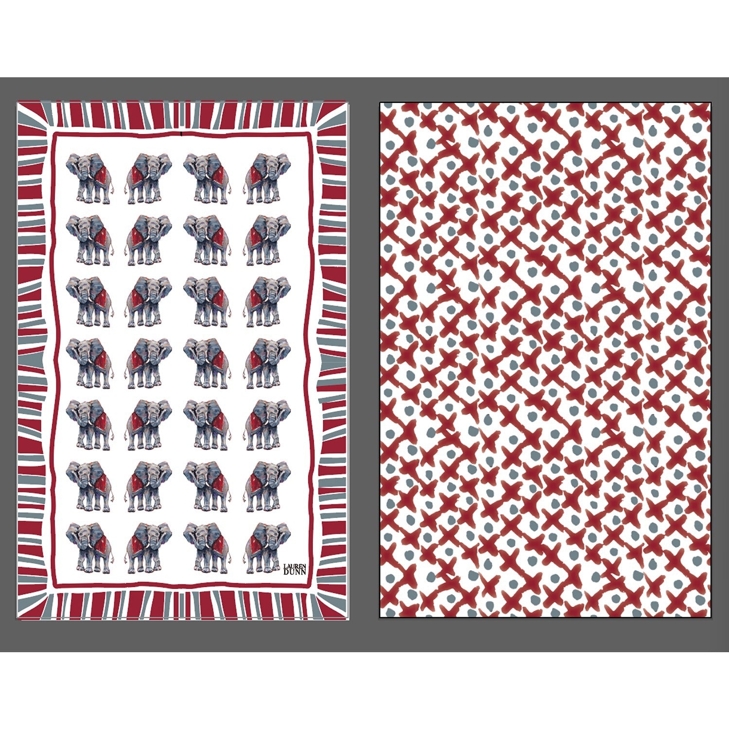 Game Day Elephant Double Sided Tea Towel