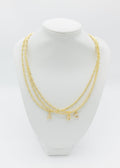 Gold Bead Pearl Letter Necklace