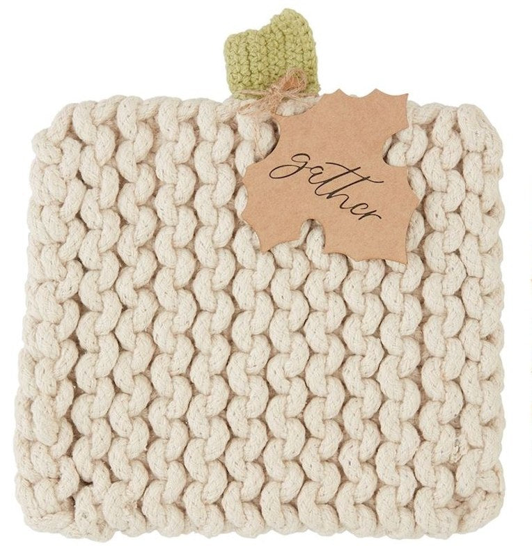 Cream Pumpkin Knit Trivet