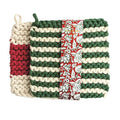 Green Stripe Pot Holder Set