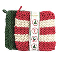 Red Stripe Pot Holder Set