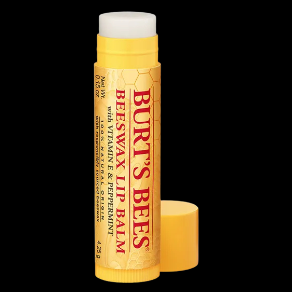 Burt's Bees beeswax lip balm on a white background