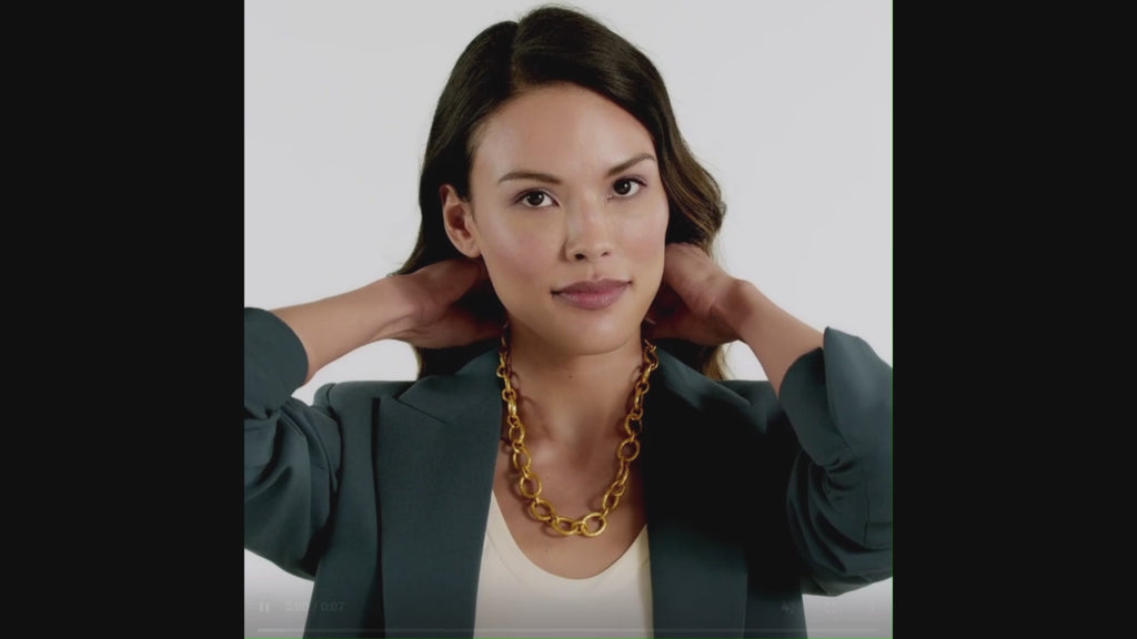 Catalina Demi Link Necklace-Pearl