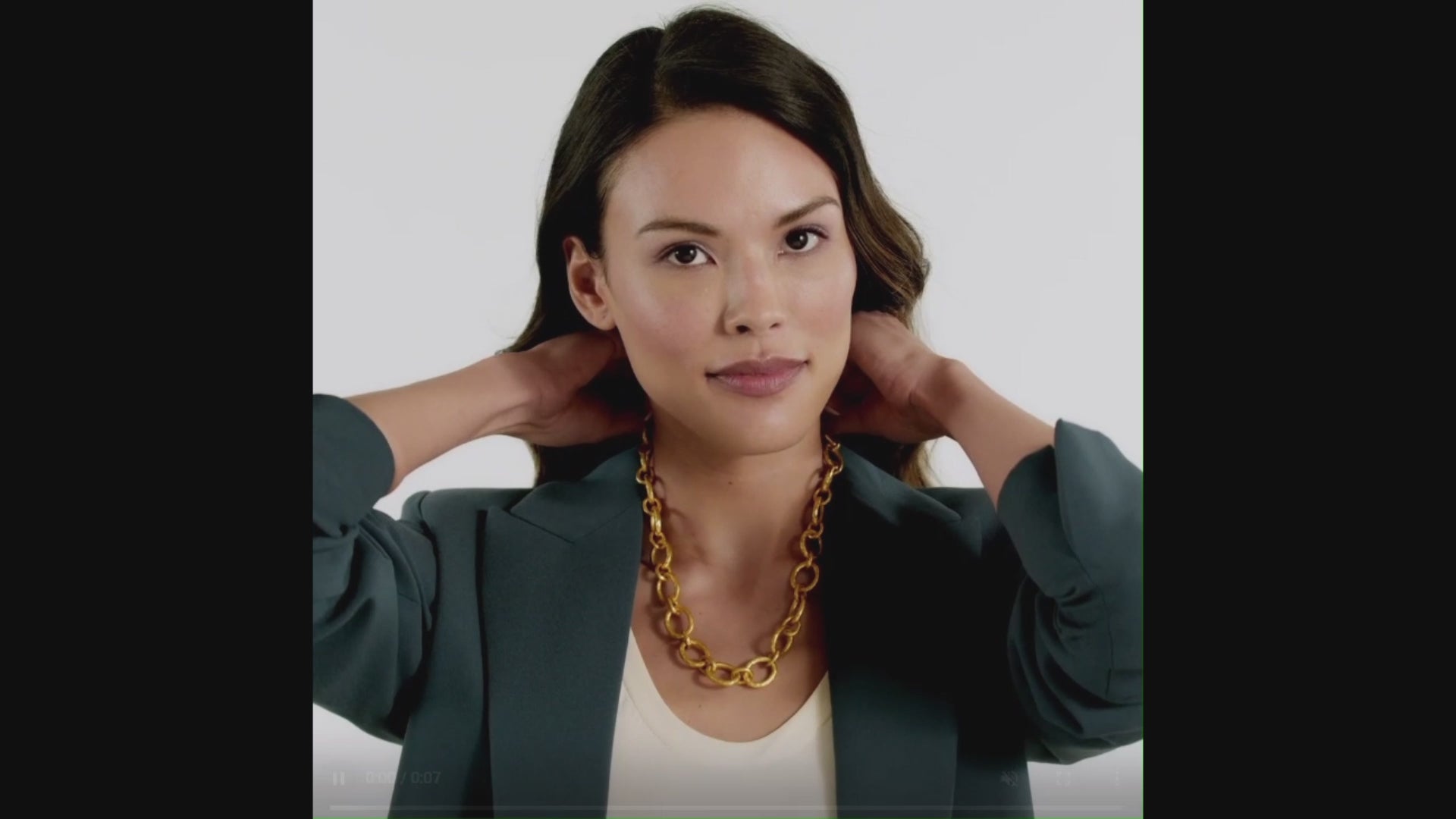 Catalina Demi Link Necklace-Pearl