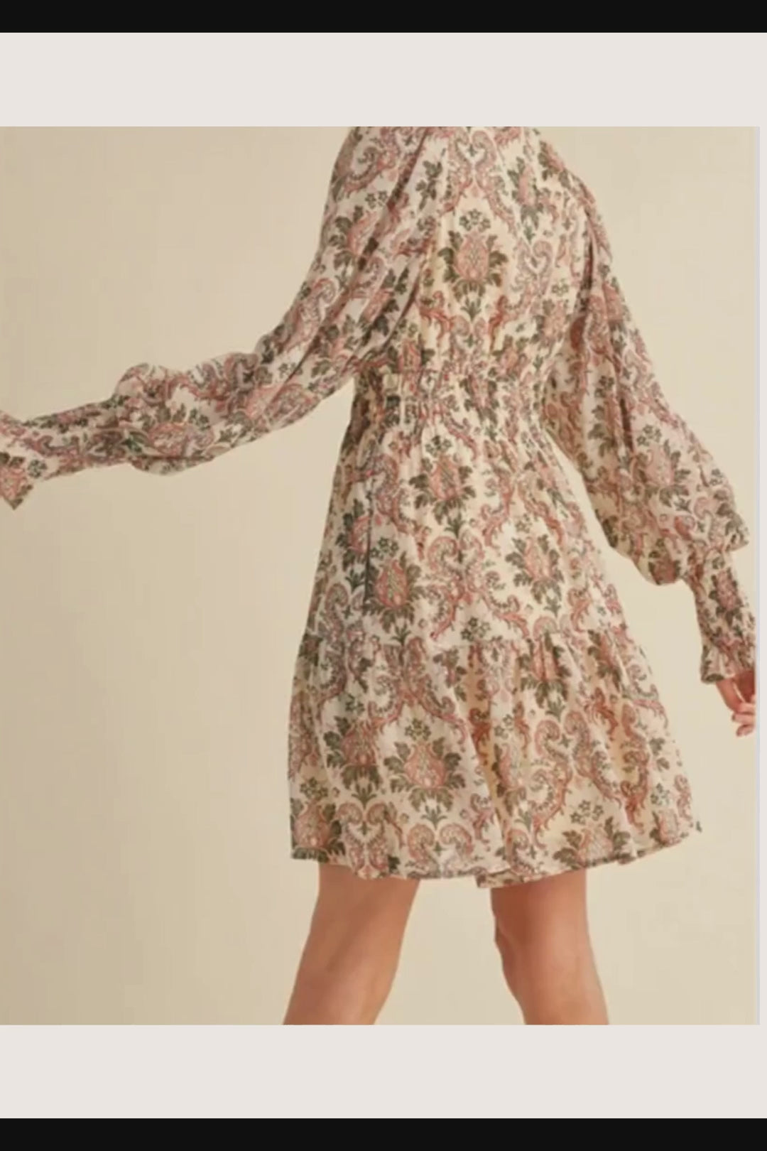 Boho cinched waist dress