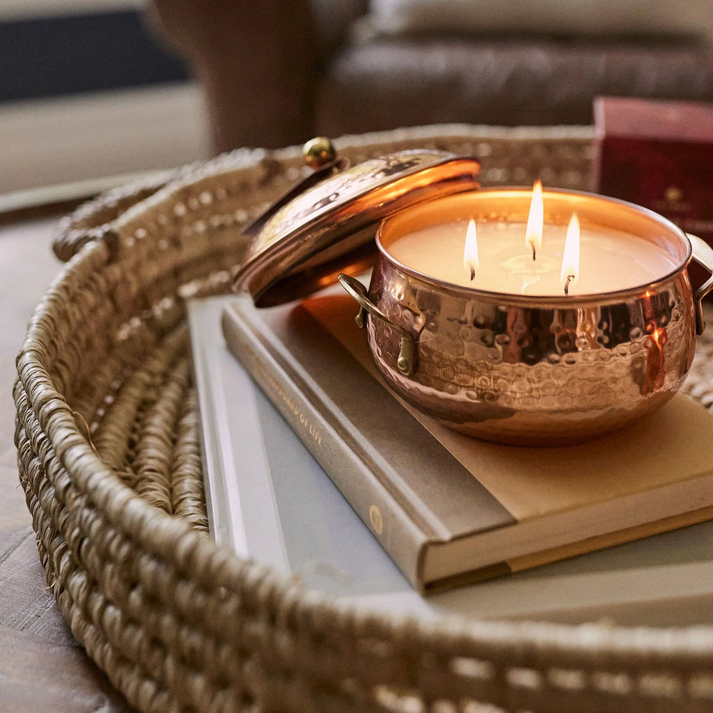 Thymes Simmered Cider Poured Candle, Copper Pot 3-wick