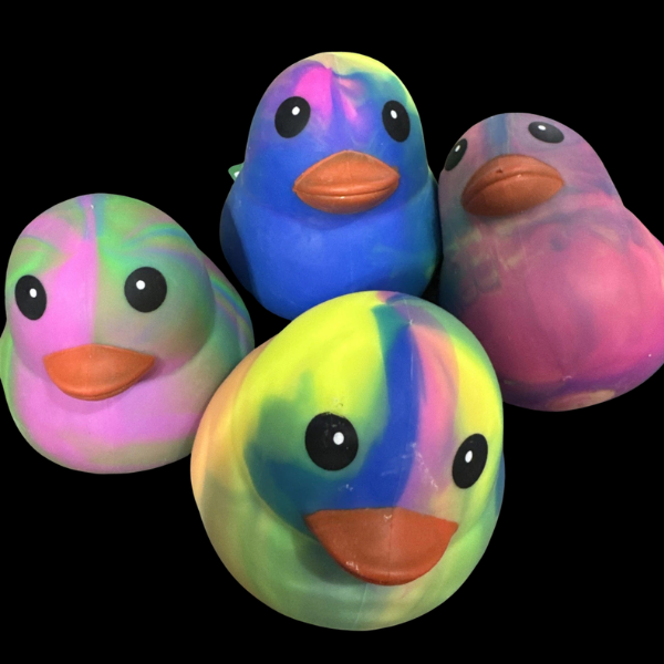 Toy Mendous Tie Dye Rubber Duck - Sensory Fidget Toy - Multicolor