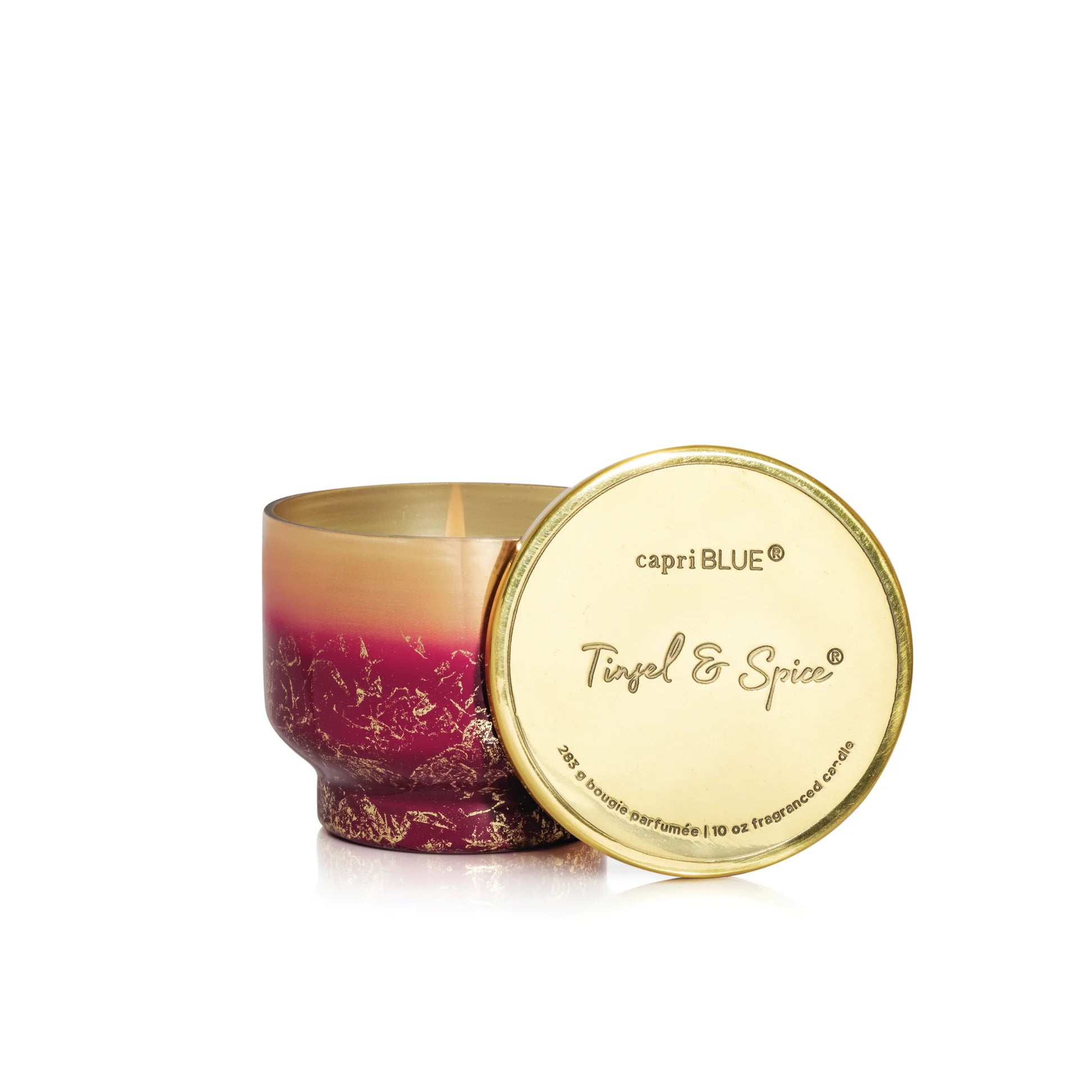 Capri Blue - Tinsel & Spice Glimmer Inverted Candle