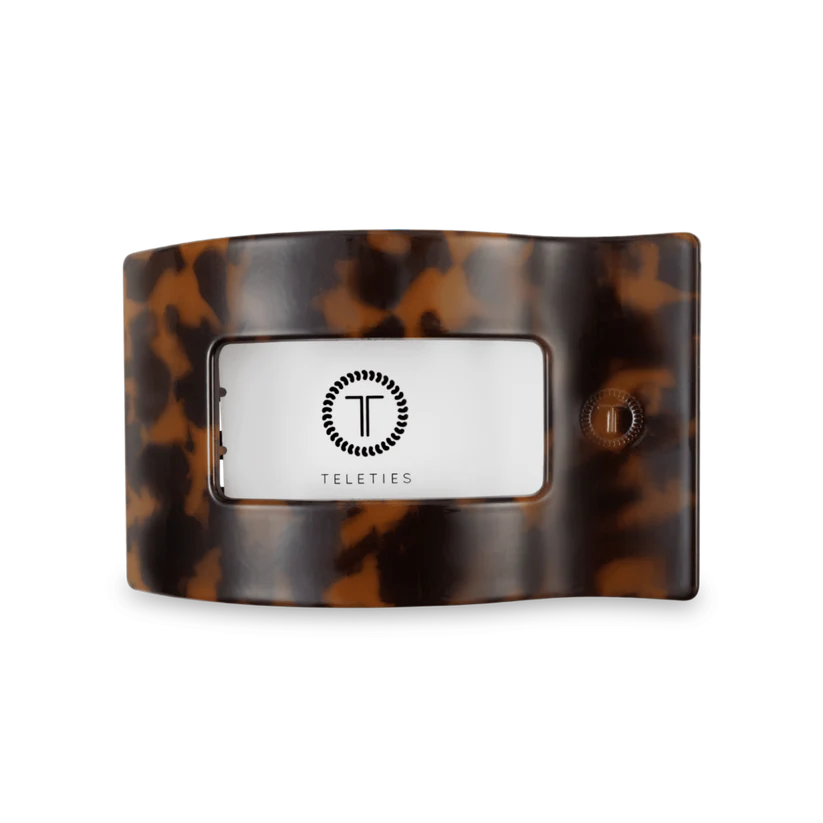 Tortoise Medium Flat Rectangle Hair Clip